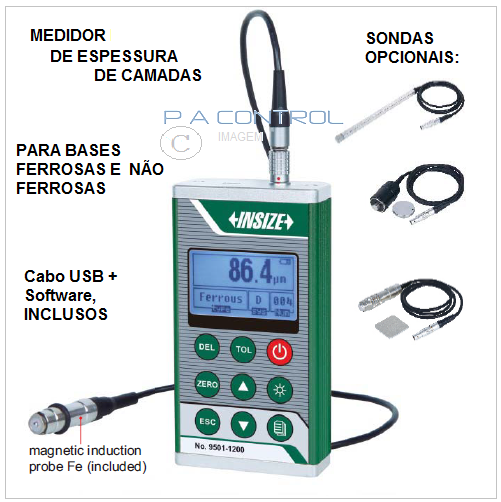 Medidor de espessura de Camadas de Tintas (Secas não magnéticas)