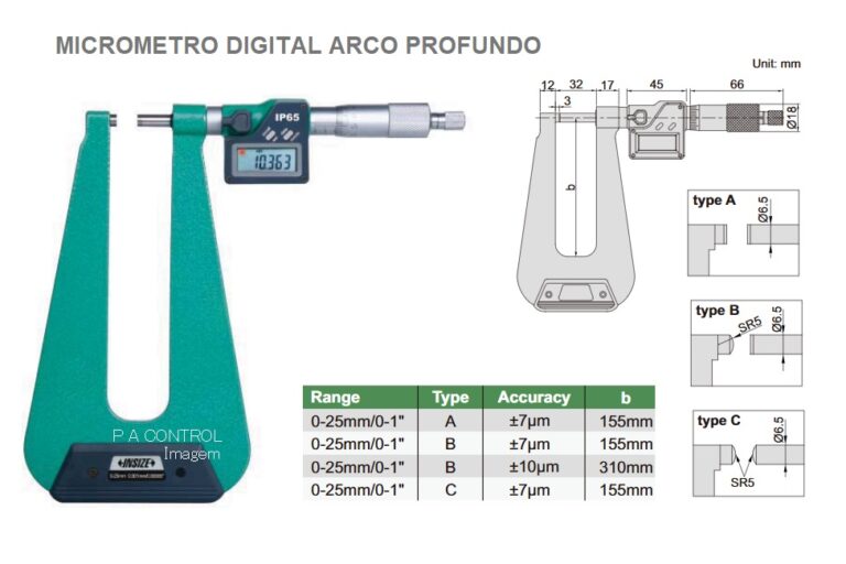 Micrômetro Digital com Arco Profundo
