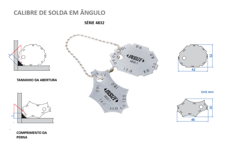 CALIBRE DE SOLDA EM ÂNGULO